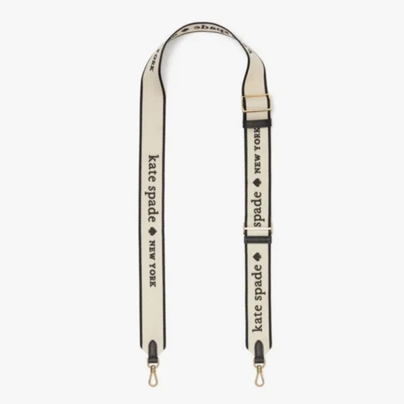Kate Spade Black and Cream Logo Bag Strap. - Picture 5 of 5